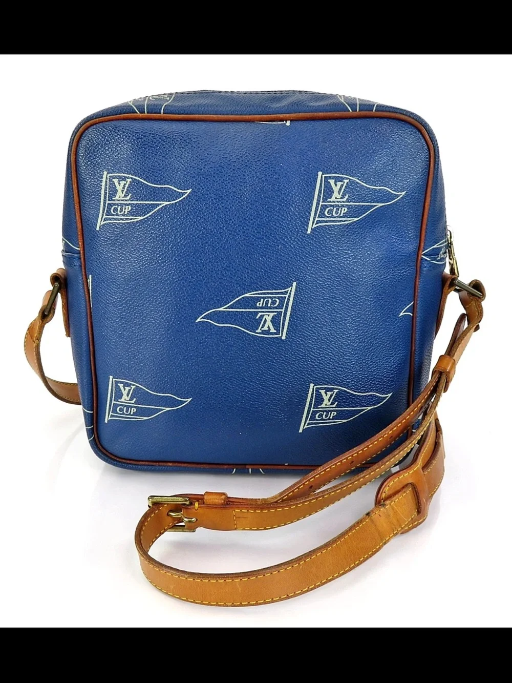 Louis Vuitton Blue & Tan LV Cup Print Messenger Bag